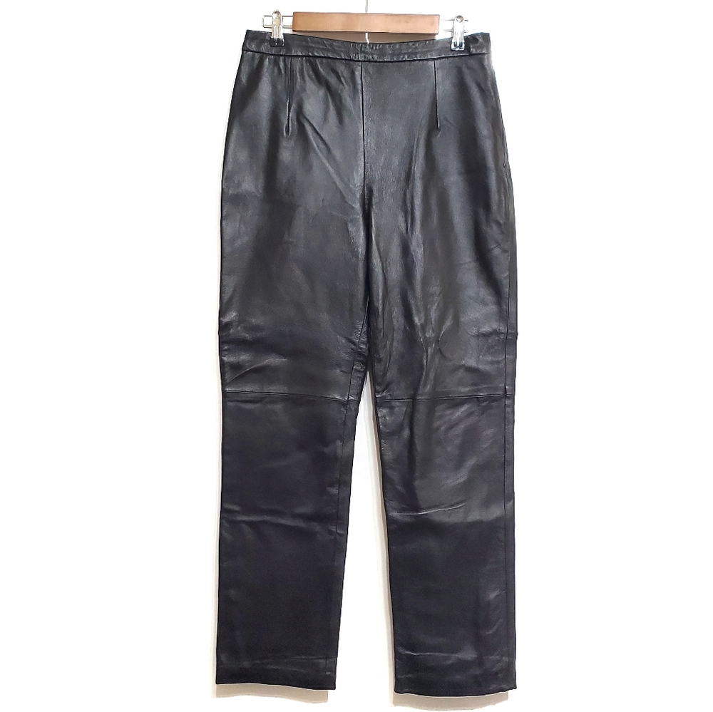 Clio Vintage High Waisted Black Leather Pants